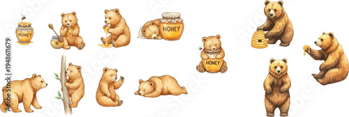 Assorted Bear Character Illustrations