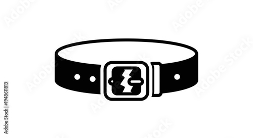 Black Leather Belt with Metal Buckle - Icon Style