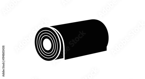 Rolled Black Yoga Mat