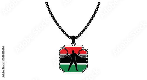 Pan African Flag Pendant Necklace, Symbol of Freedom and Heritage