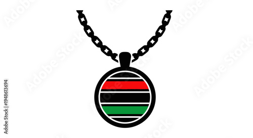 Pan-African Flag Pendant Necklace Jewelry, Symbol of Black Unity and Heritage