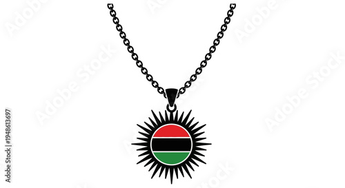 Pan-African Flag Pendant Necklace, Symbol of Unity and Black Liberation