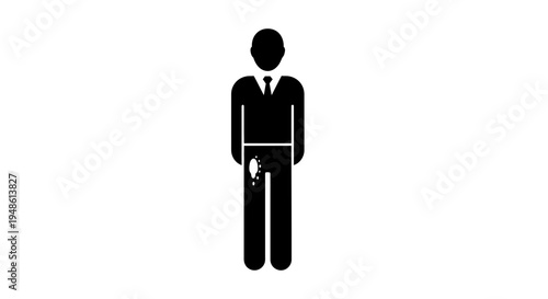 Man in Suit with Stain on Pants Icon