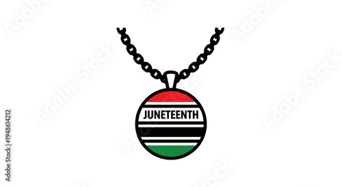 Juneteenth Necklace Pendant with Chain, African American Emancipation Celebration Symbol