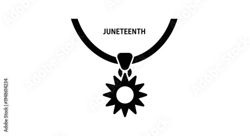 Juneteenth Necklace Pendant Sun Symbol Black History Celebration Freedom