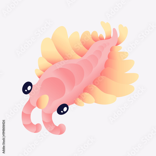 Cute Anomalocaris prehistoric marine predator from the Cambrian period. Ancient sea creature isolated. Vector eps10 illustration. Paleontology and evolution concepts.