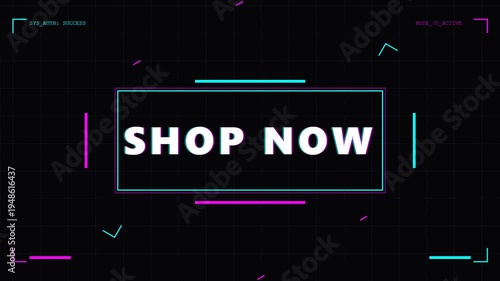 Shop now neon sign.