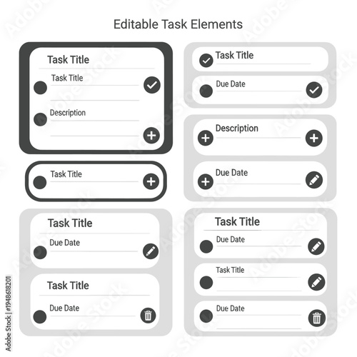 Editable Task Elements for Organization and Productivity.