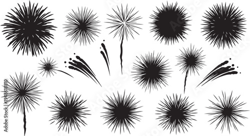Black and white dandelion silhouettes on clean white background