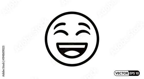 Laughing Emoji Icon - Vector Illustration of Joyful Face