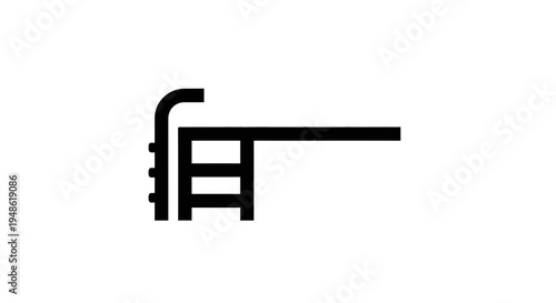Diving Board Icon Vector Illustration - Minimalist Symbol for Swimming Pool and Sports