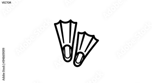 Diving Fins Icon Vector Illustration