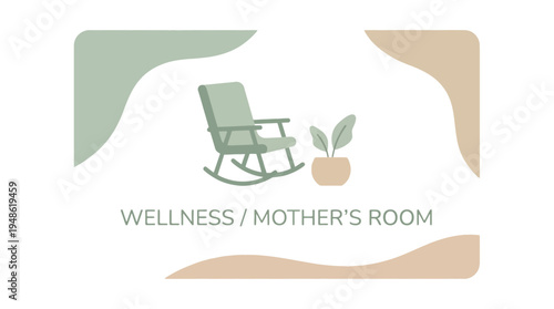 Wellness and mother's room with comfortable rocking chair