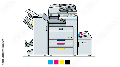 Modern multifunction office printer and copier machine