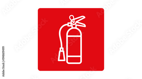Modern fire extinguisher safety sign for emergency readiness