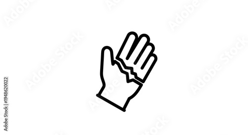 Broken Hand Glove Icon, Injury, Accident, Protection Failure Concept