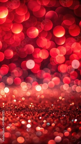 A photo of red bokeh abstract background with defocused lights