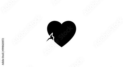 Broken Heart Icon Symbol, Sadness, Heartbreak, Relationship Problems, Loneliness, Grief