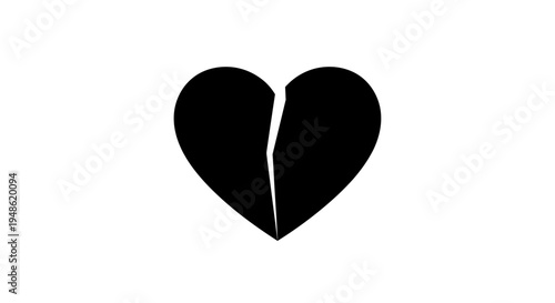 Broken Heart Icon, Symbol of Sadness, Grief, and Relationship Problems