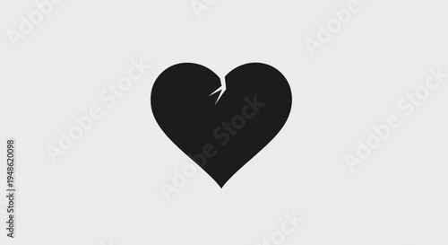 Broken Heart Icon, Symbol of Sadness, Grief, and Relationship Problems