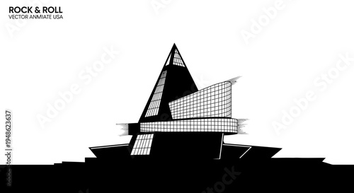 Modern Rock and Roll Hall of Fame Building Silhouette, Cleveland