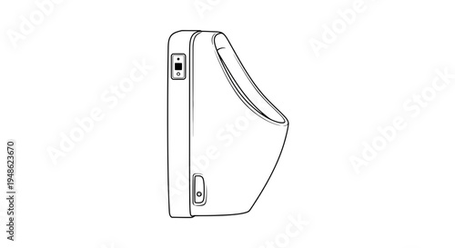 Modern Urinal Design Sketch - Clean Lines, Minimalist Public Restroom Fixture