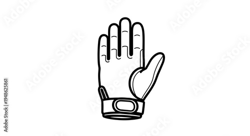 Hand wearing a glove, isolated on white background, top view