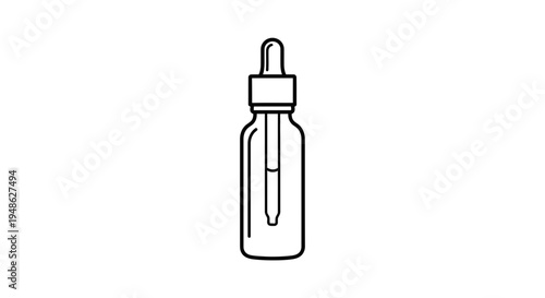 Dropper Bottle Icon, Essential Oil Container, Serum Dispenser, Liquid Medicine Packaging