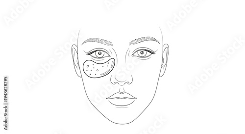 Woman Face with Under Eye Patches, Skincare Routine, Beauty Treatment, Cosmetic Care