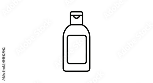 Simple Outline Icon of a Shampoo Bottle with Label Space
