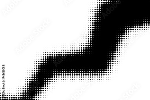 Abstract Halftone Dotted Gradient S-Curve
