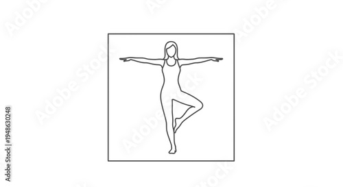 Woman in Tree Pose, Balance, Yoga, Meditation, Wellness, Fitness, Silhouette