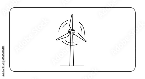 Wind Turbine Icon: Clean Energy Generation, Renewable Power Source, Sustainable Technology