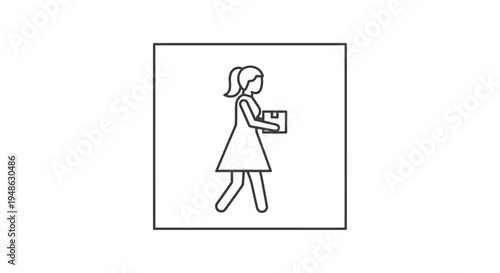 Woman Carrying Box Icon