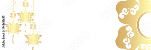 Hanging lotus illustration background for vesak day