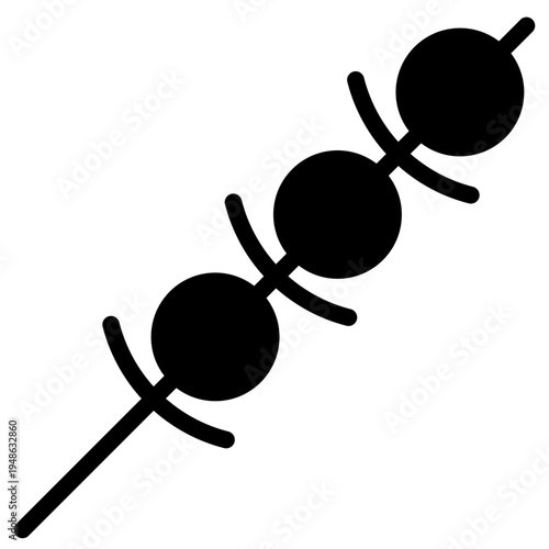 Shish kebab icon glyph style vector illustration.