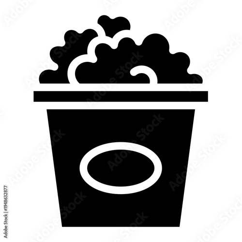 Popcorn icon glyph style vector illustration.