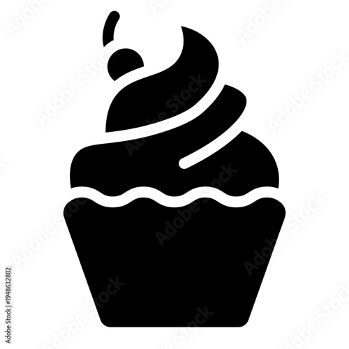 Cake icon glyph style vector illustration.