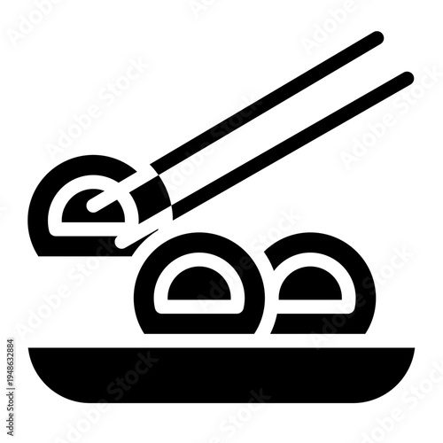 Sushi  icon glyph style vector illustration.