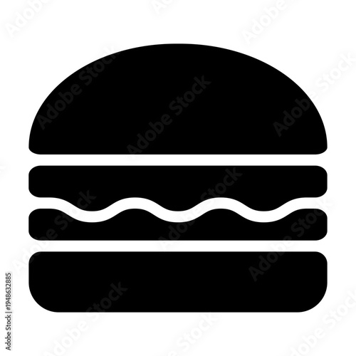 burger icon glyph style vector illustration.