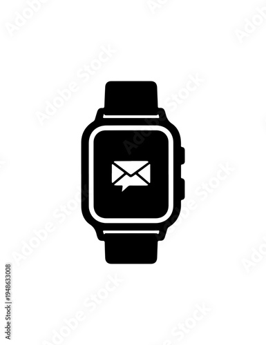 Minimalist Smartwatch with Email Notification Icon