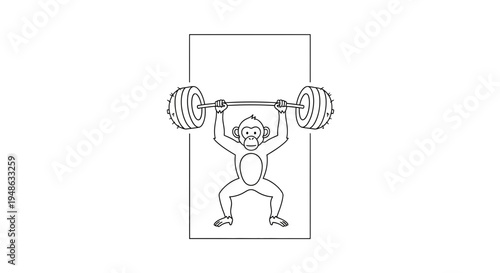Strong Monkey Lifting Weights, Fitness and Strength Concept