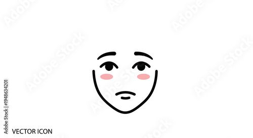 Sad Face Icon, Disappointed Emotion, Negative Feeling, Vector Illustration