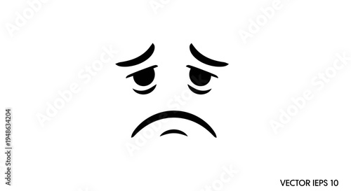 Sad Face Emoji Icon - Unhappy Expression, Disappointment, Negative Emotion