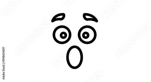 Shocked Face Emoji Icon, Surprise Expression, Wide Eyes, Open Mouth, Astonishment