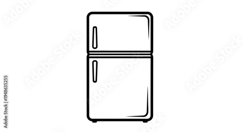 Simple Outline Icon of a Classic Refrigerator