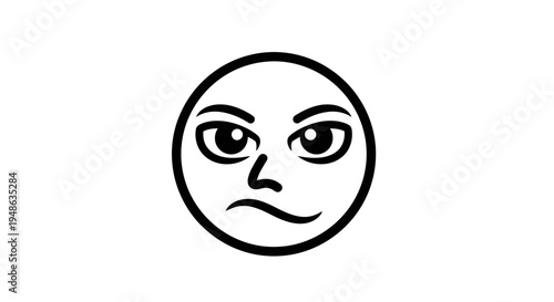 Skeptical Face Emoji Icon - Doubtful Expression, Questioning Mood, Uncertainty