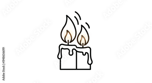 Two lit candles with dripping wax, symbolizing warmth, celebration, or remembrance.