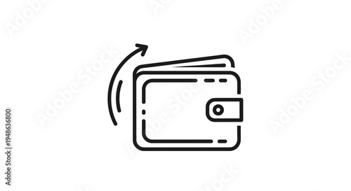 Wallet Icon with Arrow - Financial Transaction and Payment Symbol
