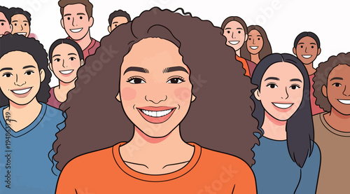Group of friends smiling and posing together for a fun moment indoors during a casual daytime gathering
